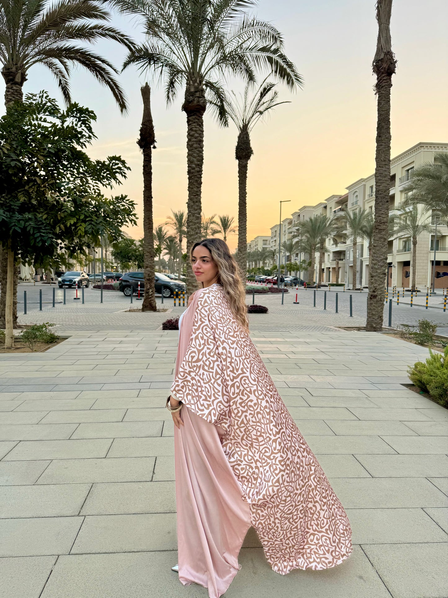 Pink Nude Mable Abaya
