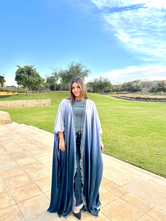 Grey Lace Ombre’ Abaya