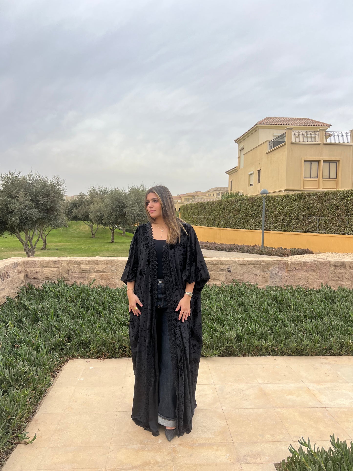 Black Velvet Abaya