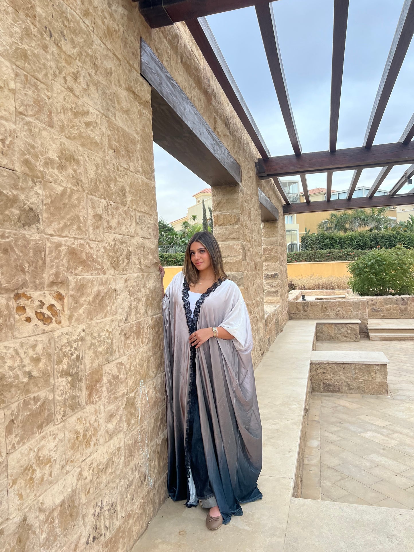 Beige Ombré Abaya
